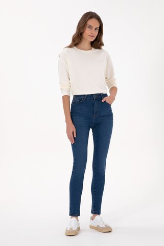 U.S. Polo Assn. Kadın Mavi Skinny Haigh Waist Fit Jean Pantolon 50316577-DN0022