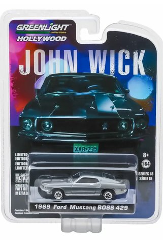 Greenlight 1:64 John Wick (2014) - 1969 Ford Mustang Boss 429 Solid Pack- Synoverse Kitap Hediyeli