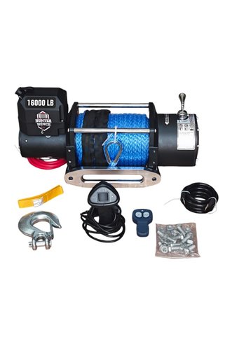 Hunter Vinç 16000 LB Sentetik Halat 4x4 Offroad ve Oto Kurtarıcı 12V