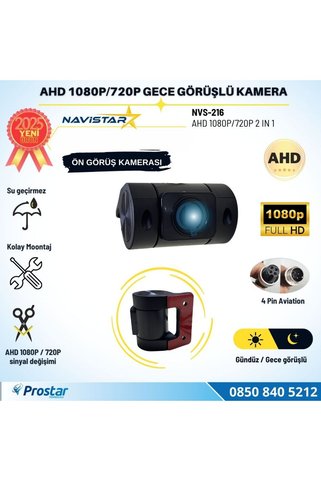 Navistar Cama Yapışan Ön ve Kabin Görüş Kamerası AHD 1080P/720P 4 Pin aviation soket Kamera