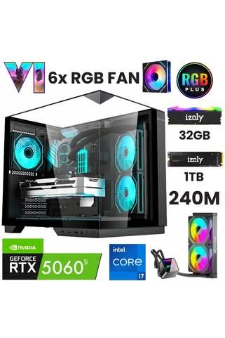 IZOLY GTA6-D i7 14700F 32GB 1TB M.2 NVMe RTX 5060TI 16GB 240mm Sıvı Soğutma Oyuncu OEM Paket