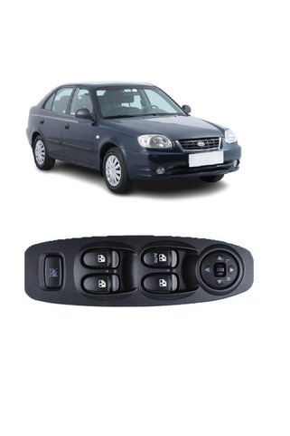 cme parts Hyundai Accent Admira 2003-2006 Uyumlu Ön Sol Dörtlü Cam Açma Düğmesi 14 Pin 93570-25300
