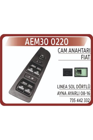 AEM An 220 Cam Kaldırma Anahtarı (Çerçeveli) Fıat Lınea Sol Dörtlü (1 Ad )