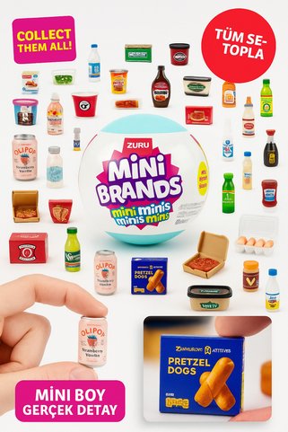 TOYFEST Mini Brands Mini Minis – 5’li Gerçekçi Mini Oyuncak Market Ürünleri