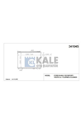 KALE RADYATÖR FORD B-MAX FIESTA VI /FIESTA VI VAN TRANSIT COURİER 09+ TDCI AL/PL/BRZ