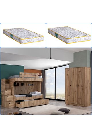 Setay Ranza, Viva Yavrulu Ranza 3 Kapaklı Dolap + 2 Comfort Yatak