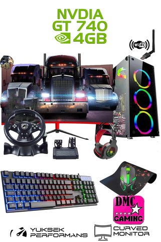 Dmc N12x (GTA 5) I5-3470,16GB RAM,500GB HDD,256GB SSD,4GB GT740,24"Curved Oyuncu Masaüstü Bilgisayar
