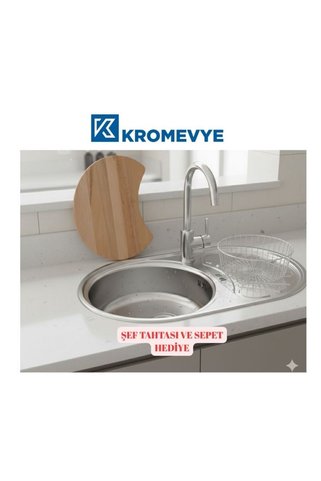 Kromevye EX-166 PASLANMAZ ÇELİK MUTFAK EVYESİ - 44X74 -