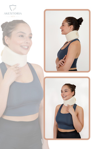 ozbience Konforlu Medikal Sünger Boyunluk, Boyun Destek ve Düzleşme Korse Bej