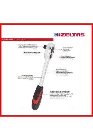 İzeltaş 1/2” Cırcır Kolu (32 Diş)