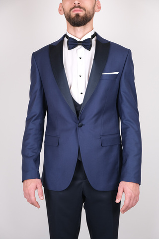 SERKAN SEVİNÇ Slim Fit Erkek Kırlangıç Yaka Kombinli Smokin