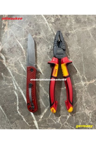 Milwaukee SET 180MM PENSE COBALT ÇELİK PENSE 1000V 3FONKSİYON BORDO ÇAKI 2Lİ