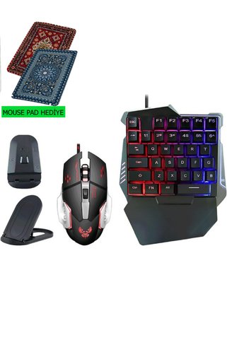 Nomker Mi 17 Pro Max Uyumlu 4'ü 1 Arada Mobil Oyun Seti - Klavye & Mouse