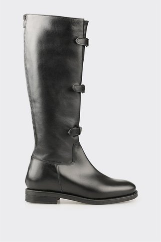 Elle Shoes Siyah Deri Kadın Çizme