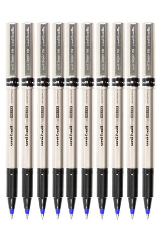 Artlantis Mavi Pilot Kalem UB-177 Fine Deluxe 10 Adet Uniball Pilot Kalem 0.5 mm Roller Uçlu Pilot Kalem İnce