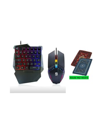 Nomker iPhone 16 G506 RGB Tek El Oyuncu Klavye Mouse Takımı