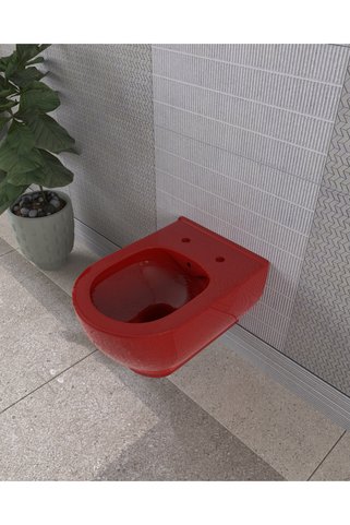 LUCCO Garcia 53 Cm Kanalsız Asma Klozet Kırmızı