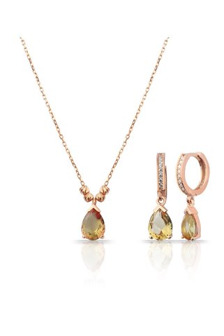 Rachon 925 Ayar Gümüş Sultanit Zirkon Set
