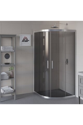 Kupon Duş Vesta D300 Oval Duşakabin Parlak Profil Füme Cam H: 190 cm