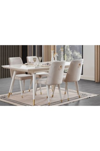 AYDINEV LİSA AÇILIR YEMEK MASASI + 6 ADET SANDALYE