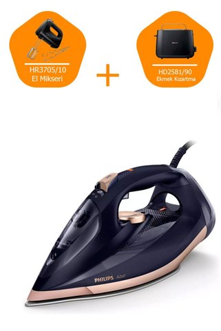 Philips 3'lü Set Azur Dst7510/80 Ütü Hd2581/90 Ekmek Kızartma Hr3705/10 El Mikseri