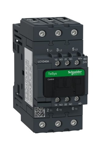 Schneider Electric Schneider LC1D40ABD TeSys D 40 A 18,5 kW 24V DC Kontaktör 3 Kutuplu 1NO+1NC AC-3