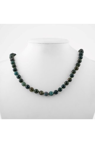 muhammed masum co Kan Taşı Doğal Taş Kolye – 8 mm Düğümlü, Unisex Tasarım (50 cm)
