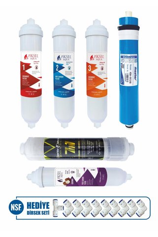 Piksel Aqua Kapalı Kasa (7 in 1) 12 Aşamalı Master Membranlı Fitre Seti