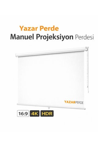 YAZAR HOME Projeksiyon Perdesi Manuel Yeni Akıllı Kumaş Blackout-Işık Geçirmez 4K HD 180 cm x 210 cm