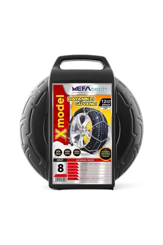 Oto Aksesuarcım Mefatech X Model Oto Araba Anti Patinaj Takmatik Kar Zinciri 12mm No:8