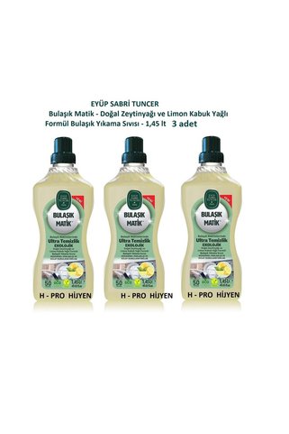 Eyüp Sabri Tuncer Doğal Zeytinyağı ve Limon Kabuk Yağlı Bulaşık Yıkama Sıvısı - 1,45 lt 3 ADET