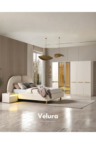 Velura Home & Living Bern 6 Kapaklı (2 Reflekte Camlı Dolap) Yatak Odası Takımı