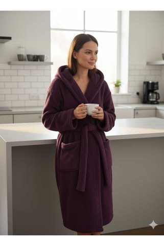 MOONSAND MOR Wellsoft Peluş Kapüşonlu Unisex Sabahlık