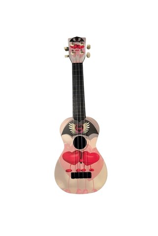 hawiian XU21LOVE Soprano Ukulele (Sevgi Desenli) | Romantik Kalp Tasarımlı Kapak Kristal Berraklığı