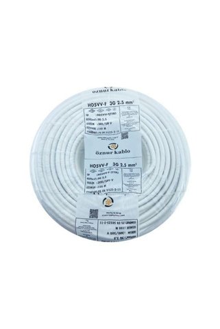 öznur kablo ÖZNUR 45MT 3X2,5MM TTR BAKIR ELEKTRİK KABLOSU BEYAZ