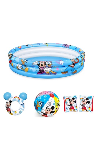 BESTWAY Mickey Seti Çocuk Havuzu - Kolluk - Simit - Plaj Topu 4 lü Set