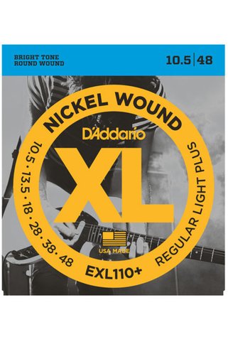 D'Addario EXL110+ XL Nickel Wound Elektro Gitar Tel Seti - 10.5-48 Regular Light Plus (Profesyonel)