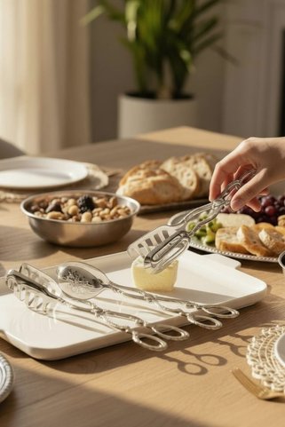 Mikasa Moor 3’’lü Salata Servis Maşa Seti Silver