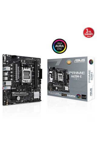 ASUS Prime A620M-E CSM DDR5 (6400MHz)OC M.2 VGA/HDMI/DP PCIe 4.0 AM5 mATX Anakart