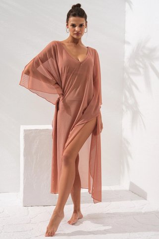 Pierre Cardin V Yaka Elbise Pareo Bronz 231803