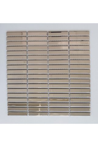 MozaiKristaL Mutfak Tezgah Arası Ve Iç Dekorasyon Için 15x73x4mm Gümüş Krom Kristal Mozaik (1 M2 FİYATIDIR)