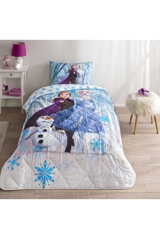 Taç Lisanslı Disney Frozen Winter Tek Kişilik Pamuk Yorgan Seti