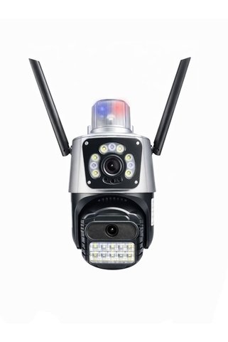 ALKESE 6MP ÇİFT KAMERALI WİFİ PTZ WIFI KAMERA ULTRA HD DIŞ CEPHE ALARMLI KABLOSUZ GÜVENLİK KAMERASI