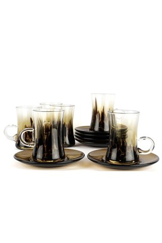 Mikasa Moor 6lı Amber Siyah Cam Çay Seti