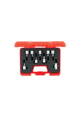 İzeltaş 1/2" Lokmalı Torx Uç Takımı 9 Parça - 55 mm Profesyonel Çantalı Yıldız Lokma Seti