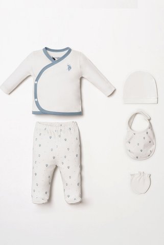 U.S. Polo Assn. Erkek Bebek Beyaz Hastane Çıkışı 5’Li Set