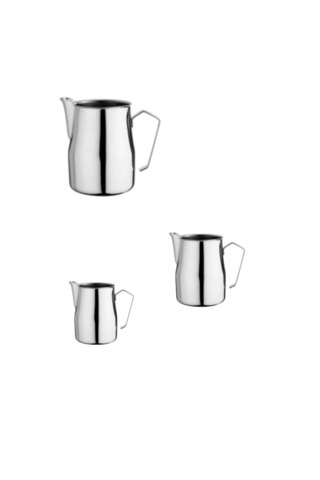Empressco 3Lü Ördek Ağızlı Butik Barista Paslanmaz Çelik Süt Potu, Pitcher Seti 350ml-550ml-750ml