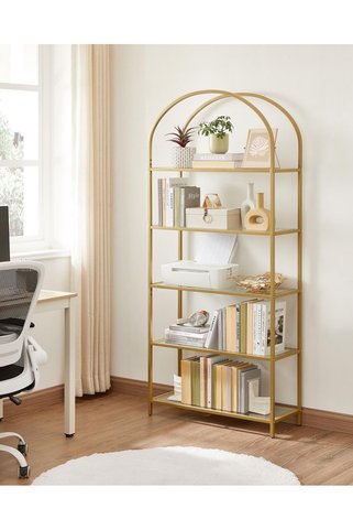 enc home gold ütopya metal kitaplık ve dekoratif raf 150x70x40