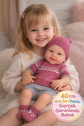 TOYFEST Gerçek Görünümlü Yeni Doğmuş Şeyma Bebek Orta Sert Dokulu Hediyelik Kaliteli Oyuncak - 40 Cm