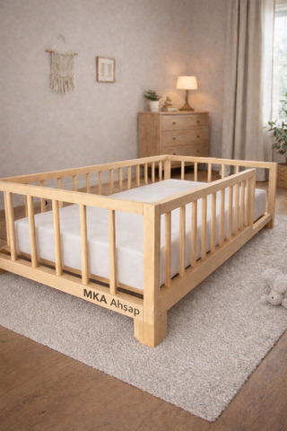 SRKYHOME CONSEPT MKGRUP MODÜLER AYAKLI VE AYAKSIZ KULLANILABİLİR montessori bebek ve çocuk karyolası